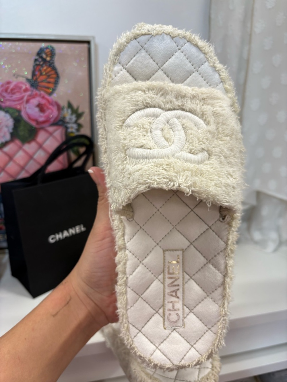 🔥🔥 Chanel Interlocking Mules CC Beige Quilted sandals size 39 with COA - Picture 4 of 9